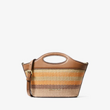 Michael Kors Tatum Small Striped Woven Crossbody Bag Rad Orange ML | Until June 29 Only