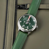 Mandetbrote Mechanical Exception Leather Strap Men's Watch - Orbital | Green