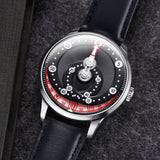 Mandetbrote Mechanical Exception Leather Strap Men's Watch - Orbital | Black Kiss