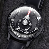Mandetbrote Mechanical Exception Leather Strap Men's Watch - Orbital | Midnight black