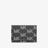 Michael Kors Cooper Medium Logo Jacquard Denim Wallet Black | Until July 01 Only