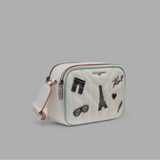 KARL LAGERFELD PARIS MAYBELLE CROSSBODY WITH PARIS PINS WHITE/SILVER | Until July 27 Only