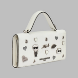 KARL LAGERFELD PARIS KOSETTE CROSSBODY BAG WITH PINS WHITE | Until July 27 Only