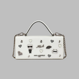 KARL LAGERFELD PARIS KOSETTE CROSSBODY BAG WITH PINS WHITE | Until July 27 Only