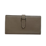 Hermes Bean Long Wallet Etoupe Gray J Stamp Made In 2006 V25101613 (Good Condition)