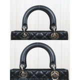 Dior Lady Dior Lamb Skin Black Handbag S25083002 (Very Good Condition)