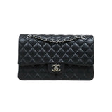 Chanel Lamb Skin Matrasse Double Flap 25 Shoulder Bag Black Made In 2017 S25101808 (Very Good Condition)