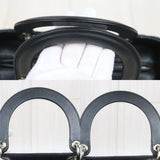 Dior Lady Dior Lamb Skin Black Handbag S25083002 (Very Good Condition)
