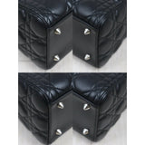 Dior Lady Dior Lamb Skin Black Handbag S25083002 (Very Good Condition)