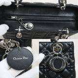 Dior Lady Dior Lamb Skin Black Handbag S25083002 (Very Good Condition)