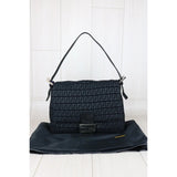 Fendi X25101502 Zucca Mamma Baguette Velvet Horsehair Shoulder Bag (Very Good Condition)