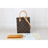Louis Vuitton X25091401 Monogram Petit Sac Plat Mini Tote Bag (Very Good Condition)