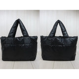 Chanel Down Tote Bag Black Made in 2009-2010 V25100717 (Good Condition)