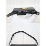 Celine Calf Leather Triomphe Black Shoulder Bag Golden Hardware S25090105 (Good Condition)