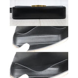 Celine Calf Leather Triomphe Black Shoulder Bag Golden Hardware S25090105 (Good Condition)