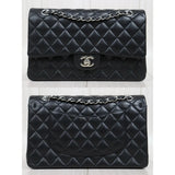 Chanel Lamb Skin Matrasse Double Flap 25 Shoulder Bag Black Made In 2017 S25101808 (Very Good Condition)