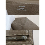 Hermes Bean Long Wallet Etoupe Gray J Stamp Made In 2006 V25101613 (Good Condition)