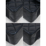 Chanel Lamb Skin Matrasse Double Flap 25 Shoulder Bag Black Made In 2017 S25101808 (Very Good Condition)