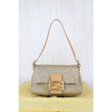 Fendi H25090809 Zucca Mamma Baguette Gold Hardware Beige (Good Condition)