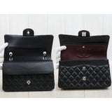 Chanel Lamb Skin Matrasse Double Flap 25 Shoulder Bag Black Made In 2017 S25101808 (Very Good Condition)