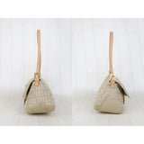 Fendi H25090809 Zucca Mamma Baguette Gold Hardware Beige (Good Condition)