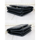 Chanel W25082803 Coco Mark Lambskin Pearl Chain Mini WOC16 Black Made In 2021-2022 (Very Good Condition)