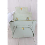 Celine X25091404 Leather Calf Belt Nano Handbag Shoulder Bag Sage Green (Very Good Condition)