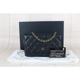Chanel S25090405 Full Set Matrasse Chain Caviar Skin WOC19 Shoulder Bag Black Made In 2019～2020 (Very Good Condition)