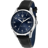 Maserati Sorpasso Blue Dial Black Leather Gents Watch R8851124003