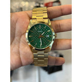 Casio General Green Dial Gold Stainless Steel Strap Men Watch MTP-VD03G-3AUDF