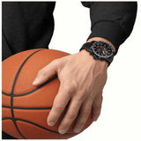 Tissot Supersport Chrono Basketball Edition Black Gradient Dial Leather Strap Watch T1256173608100