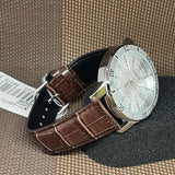 Casio General Silver Dial Brown Leather Strap Men Watch MTP-VD01L-7CVUDF-P