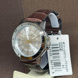 Casio General Silver Dial Brown Leather Strap Men Watch MTP-VD01L-7CVUDF-P