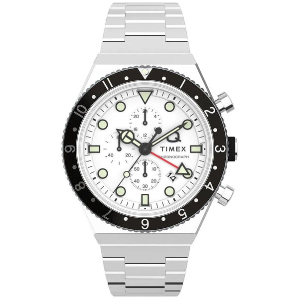 Timex Q GMT Chronograph 40mm Stainless Steel Bracelet Men's Watch TW2V69900