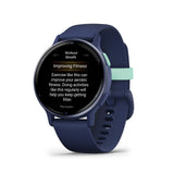 Garmin Vivoactive 5 Metallic Navy Aluminum Bezel with Navy Case and Silicone Band GM-010-02862-52