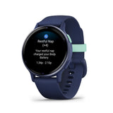 Garmin Vivoactive 5 Metallic Navy Aluminum Bezel with Navy Case and Silicone Band GM-010-02862-52