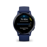Garmin Vivoactive 5 Metallic Navy Aluminum Bezel with Navy Case and Silicone Band GM-010-02862-52