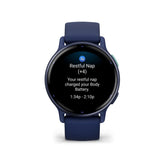 Garmin Vivoactive 5 Metallic Navy Aluminum Bezel with Navy Case and Silicone Band GM-010-02862-52