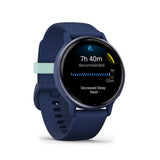 Garmin Vivoactive 5 Metallic Navy Aluminum Bezel with Navy Case and Silicone Band GM-010-02862-52