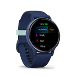 Garmin Vivoactive 5 Metallic Navy Aluminum Bezel with Navy Case and Silicone Band GM-010-02862-52