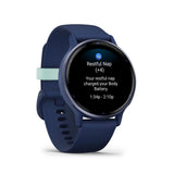 Garmin Vivoactive 5 Metallic Navy Aluminum Bezel with Navy Case and Silicone Band GM-010-02862-52