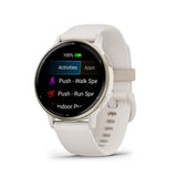Garmin Vivoactive 5 Cream Gold Aluminum Bezel with Ivory Case and Silicone Band GM-010-02862-51
