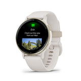 Garmin Vivoactive 5 Cream Gold Aluminum Bezel with Ivory Case and Silicone Band GM-010-02862-51