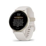 Garmin Vivoactive 5 Cream Gold Aluminum Bezel with Ivory Case and Silicone Band GM-010-02862-51