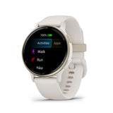 Garmin Vivoactive 5 Cream Gold Aluminum Bezel with Ivory Case and Silicone Band GM-010-02862-51