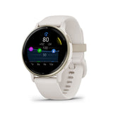 Garmin Vivoactive 5 Cream Gold Aluminum Bezel with Ivory Case and Silicone Band GM-010-02862-51