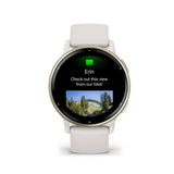 Garmin Vivoactive 5 Cream Gold Aluminum Bezel with Ivory Case and Silicone Band GM-010-02862-51