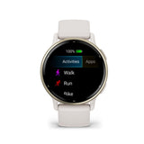 Garmin Vivoactive 5 Cream Gold Aluminum Bezel with Ivory Case and Silicone Band GM-010-02862-51