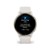 Garmin Vivoactive 5 Cream Gold Aluminum Bezel with Ivory Case and Silicone Band GM-010-02862-51