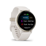 Garmin Vivoactive 5 Cream Gold Aluminum Bezel with Ivory Case and Silicone Band GM-010-02862-51